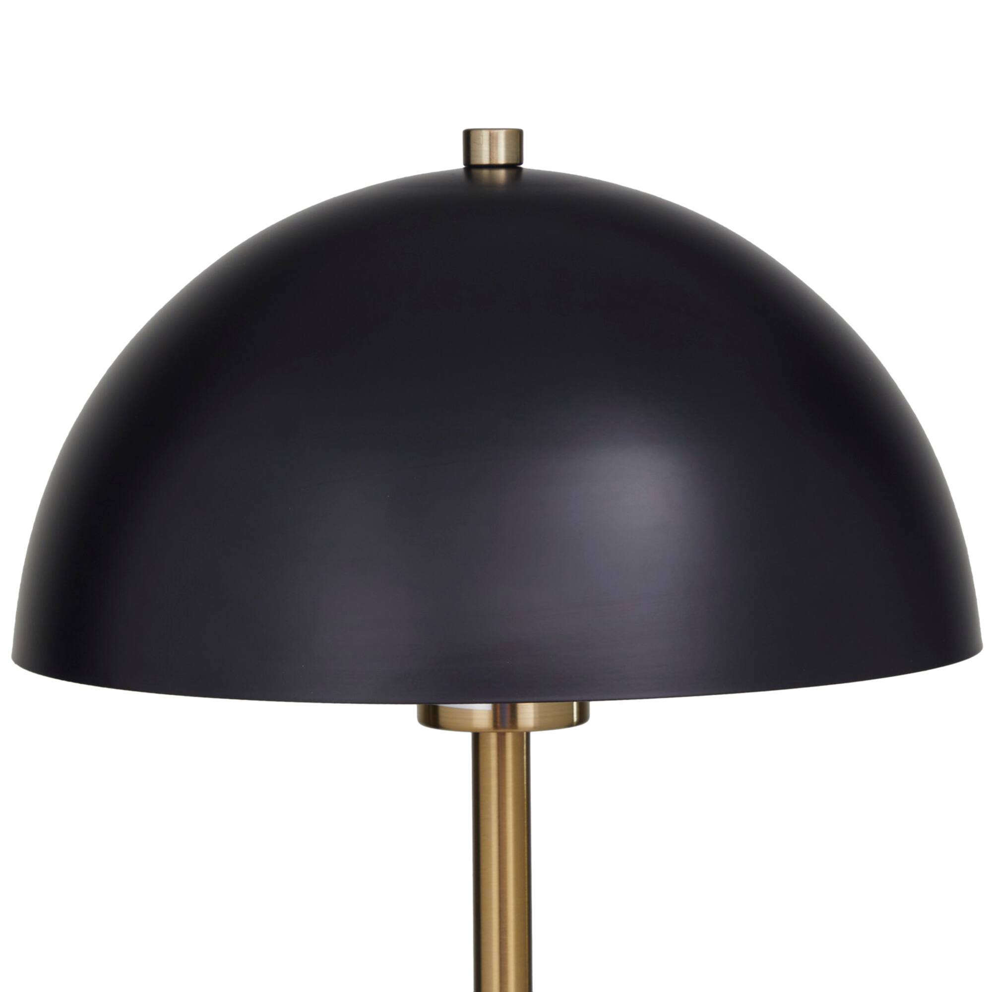 Black Metal Umbrella Style Desk Lamp with Marble Base 10" x 10" x 28